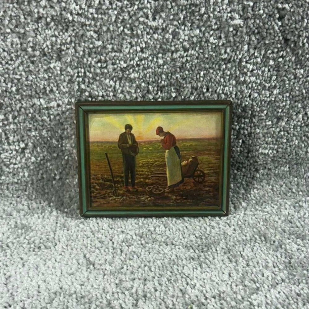 Vintage Mini Framed Art Print - 'The Angelus' by‎ Jean-François Millet